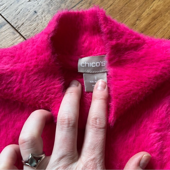 Hot Pink Super Funky Fuzz Sweater With Ballon Sleeves - Picture 5 of 9